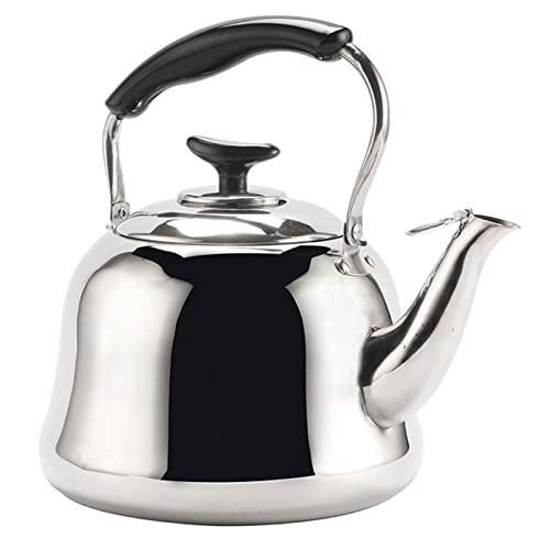 Stainless Steel Tea Kettle Whistling Teapot Water Boilers for Stovetops, Loud Whistle Tea pot for Gas, Induction, Stove Tops (Color : Silver, Size : 4l)