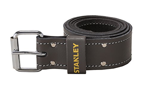 STANLEY STST1-80119 - Cinturón de cuero de primera calidad, Doble costura, Reforzado con remaches, Se adapta a todas las tallas - 130 x 2,5 X 6,5 cm