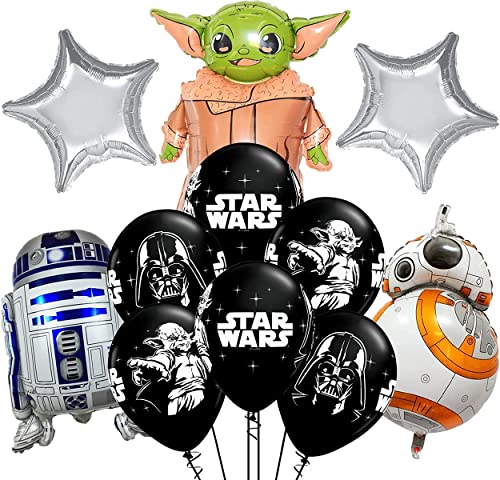Star Wars Globos para Fiesta 17 Piezas Star Wars Decoración de Fiesta Star Wars Globos de Fiesta Suministros de Cumpleaños Temáticos de Star Wars para Niños y Bebés