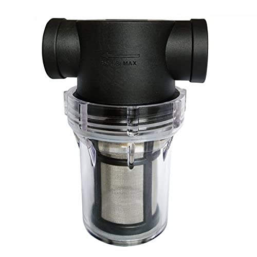 Suerhatcon® Filtro de bomba de agua de 3/4" con colador de malla de acero inoxidable, filtro de malla en línea para riego de jardín
