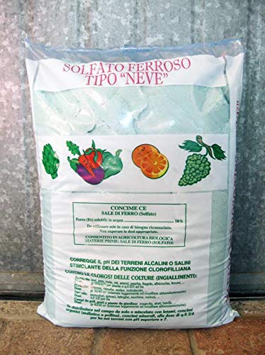 Sulfato ferroso (25 kg), fertilizante para plantas y flores