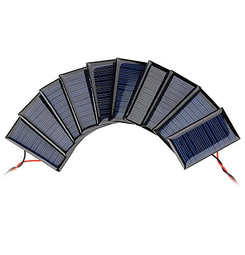 SUNYIMA 10piezas de 5V 30mA mini células solares para energía solar micro módulo solar DIY juguetes eléctricos materiales fotovoltaicos Solar DIY System Kits (5 V 30 mA 53 mm x 30 mm)