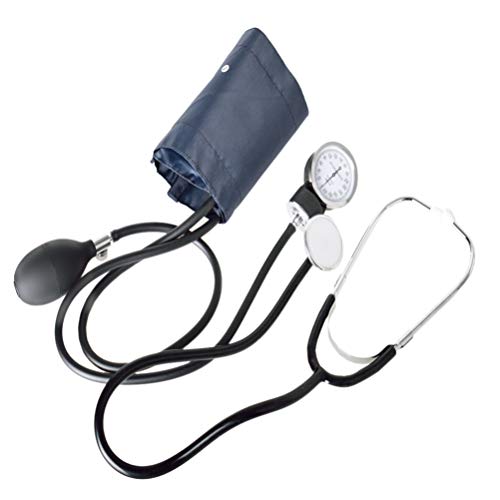 SUPVOX Kit de máquina de esfigmomanómetro de manómetro con monitor de presión arterial manual con estetoscopio para estudiantes de escuela en casa que viajan