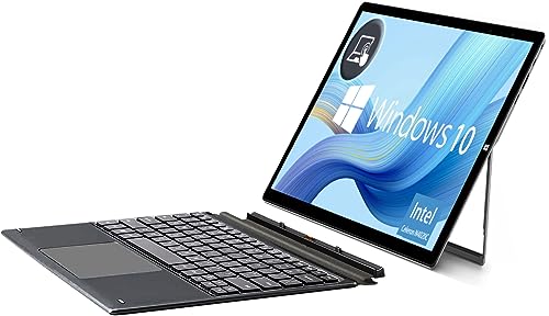 Tableta Windows con extraíble teclado, 11,6 pulgadas tablet Windows 10 Intel N4020C procesador 2 en 1, ordenador portátil con pantalla táctil de 6 GB + 128 GB, Dual 2.4 y 5G WiFi, 5000 mAh batería