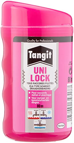Tangit Uni-Lock - Hilo de nailon, para sellado de conexiones roscadas de tubos de metal y plástico, para redes de gas y agua, bobina de 80 m