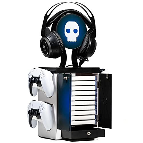 Taquilla para videojuegos Xbox - Almacenamiento videojuegos (Soporte almacenamiento juegos y auriculares gaming /Torre de almacenamiento de juegos, Soporte mando PS4)