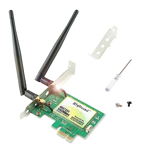 Tarjeta WiFi Ziyituod, AC inalámbrico de 1200Mbps con Adaptador Bluetooth 4.0, Tarjeta de Red WiFi PCI Express (PCIe) Tarjeta de Banda Dual (2.4GHz / 5GHz) PCI-e para Juegos de Escritorio/PC