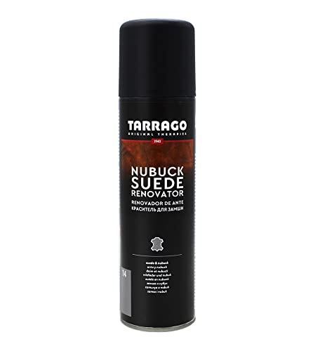 Tarrago Nubuck Suede Renovator 250 ml | Spray Impermeabilizante | Renovador para Zapatos, Bolsos, Textil, Ante y Nubuck | Waterproof - Agua y Lluvia ((14) Gris Acero)