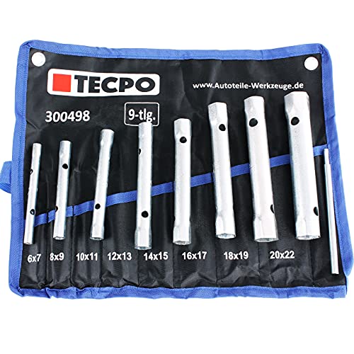TECPO Juego de llaves tubulares (6 x 7-20 x 22 mm, 8 piezas)
