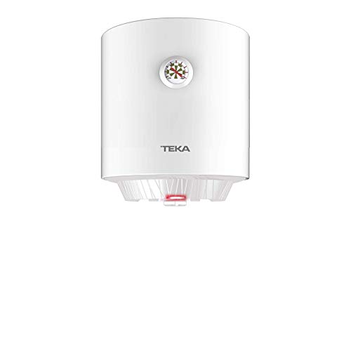 Teka EWH 15 C - Termo Eléctrico de 15 Litros con Instalación Vertical, Termostato Temperatura: 30º - 75º, Tanque Esmaltado en Zafire, Fácil instalación, Color Blanco