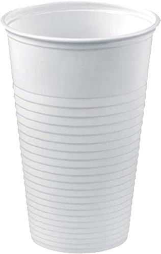 TELEVASO 1200 uds - Vasos de color blanco, de polipropileno (PP) - Capacidad de 220 ml - reciclables - Ideal para bebidas frías