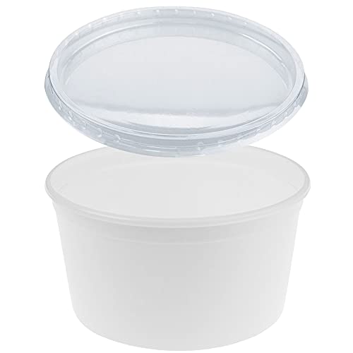 TELEVASO - 50 uds -Envase para alimentos Comida con Tapa Separada - Capacidad 450 ml y tamaño Ø120 mm - Polipropileno (PP) Color Blanco - Contenedores bandejas Desechables, Apto para microondas