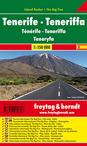 Tenerife, mapa de carreteras de bolsillo plastificado Island Pocket. Escala 1:150.000. Freytag & Berndt.: Toeristische wegenkaart 1:150 000 (Auto karte)