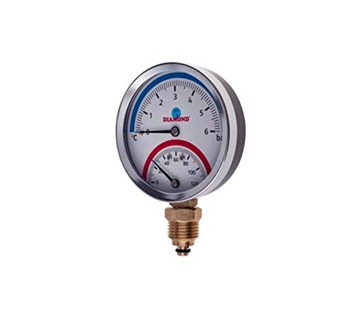 Termómetro de 80 mm, medidor de temperatura y presión, entrada lateral 1/2BSP.