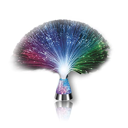 The Glowhouse Brand - Lámpara de fibra óptica cambiante (base de cristal, 33,02 cm, incluye pilas)
