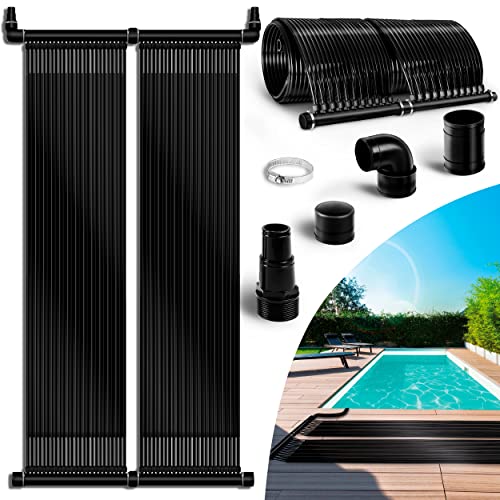 tillvex Calefactor Solar para Piscina 76 x 300cm | Sistema de Calefacción Ecológico | Manta Térmica de Piscina Set Completo | Panel Solar Calentador de Agua