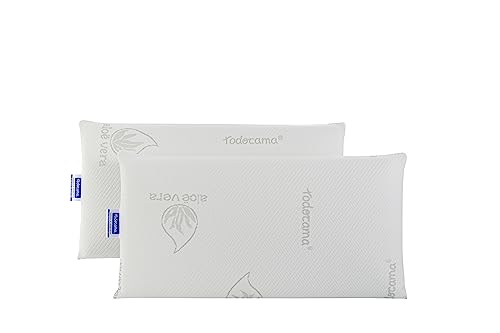 Todocama Almohada viscoelástica Aloe Vera (Pack de 2 Unidades - 75 cm)