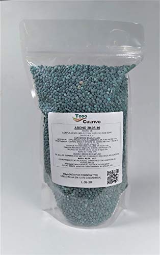 TODOCULTIVO Fertilizante NPK 20-05-10. 5 Kilos. Indicado para el Uso en frutales de Hueso y Frutos de cascara como Almendro, Pistacho, Olivo, avellano y Nogal.