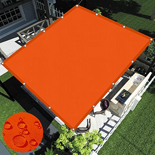 Toldo Vela de Sombra 1 x 2.4 m Resistente Anti-envejecimiento Lona Malla Solar Incluye Kits de Montaje para Techo Plantas Invernadero, Naranja
