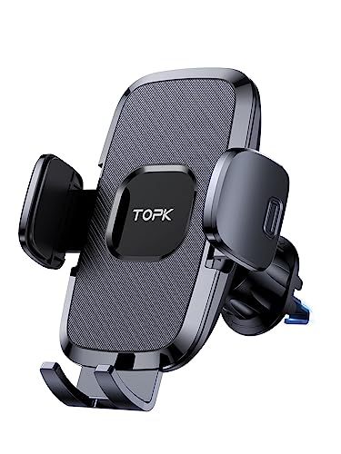 TOPK Handyhalterung Auto KFZ Handy Halterung Auto [Upgrade Bombenfest Lüftungshaken] Universal 360° Drehbar Auto Handyhalterung Kompatibel mit iPhone, Samsung, Huawei, Xiaomi, etc