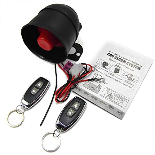 TOTMOX Sistema de alarma para automóvil con control remoto, sistema de alarma de seguridad antirrobo de 120 dB, 6 tonos, 7 niveles de sensibilidad, sistema de protección de seguridad de altavoz