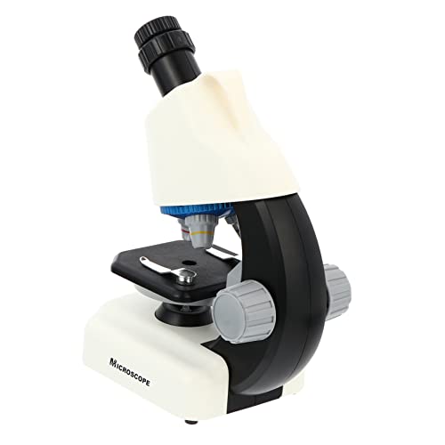 TOYANDONA Microscopio Herramientas para Niños Espejo De Aumento LED Lupas con De Experimento Biológico Accesorios De Herramientas Abs Estudiante Rompecabezas Blanco