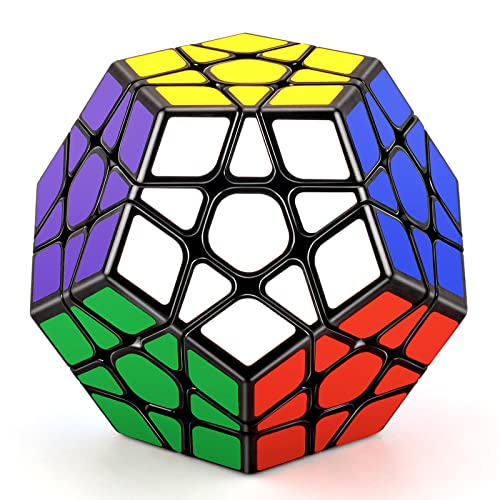 TOYESS Cubo Mágico Megaminx 3x3, Dodecaedro Speed Cube 3x3x3, Cubo de Velocidad Rompecabezas Niños & Adulto, Negro