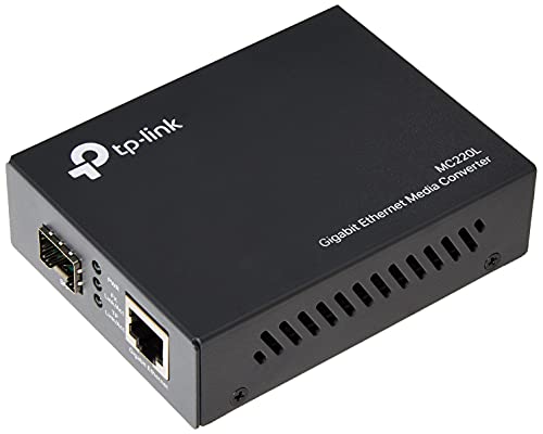TP-Link Gigabit SFP Media Converter, Complies with IEEE 802.3ab and IEEE 802.3z, FX Port Supports Hot-Swappable (MC220L)