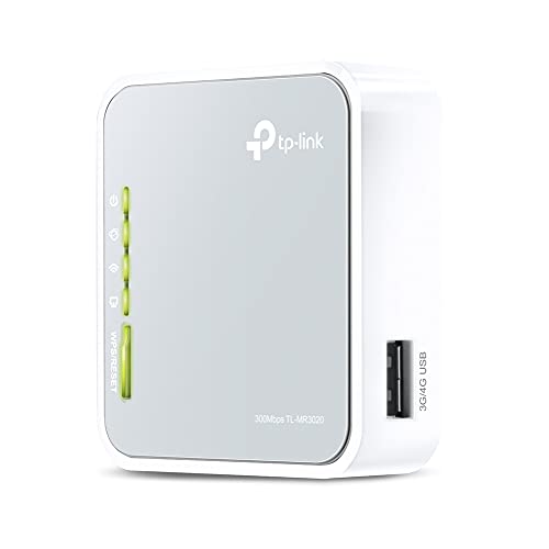TP-Link - Router de viaje Wi-Fi portátil (Modo 3G/4G de soporte de 300 Mbps/ modo de punto de acceso / modo cliente, sin necesidad de configuración, enchufe de la UE), Color Blanco