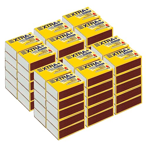 Tradineur - Pack de 6 Cajas de cerillas Super Largo XXL, 300 cerillas totales, fósforos de Seguridad Super Largos para cocinas, barbacoas, chimeneas, Estufas (10 cm)
