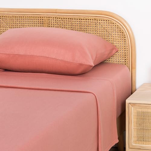 TRAMAS+ Juego de Sábanas Termales Pirineo para Invierno, 3 Piezas Poliéster con Bajera Ajustable, Encimera y Funda de Almohada (Cama 180, Rosa Marsala)