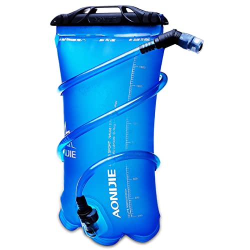 TRIWONDER Soft Flask TPU Botella de Hidratación Plegable Sin Fugas Bolsa para Mochila de Hidratación Cinturón Correr Ciclismo Maratón Senderismo (2L - TPU - con Tubo de 105cm)