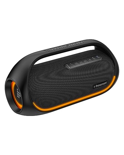 Tronsmart Bang Edición Mejorada Altavoz Portátil 60W, Potente, Luces Led y Bluetooth 5.3, Waterproof IPX6 y Power Bank, Sonido Estéreo, AUX e TF, con NFC, para Fiesta.