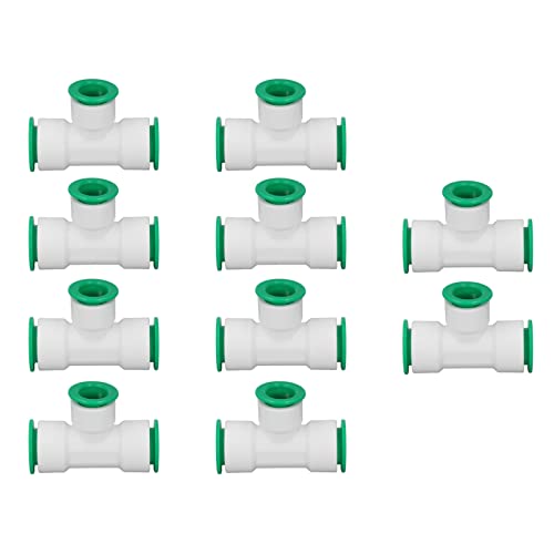 Tubo de 3 vías Conexión rápida Ajuste a presión, 10 piezas Reducción de accesorios en T Conector de tubería de agua de conexión rápida PPR para sistema de distribución(25 * 20MM)