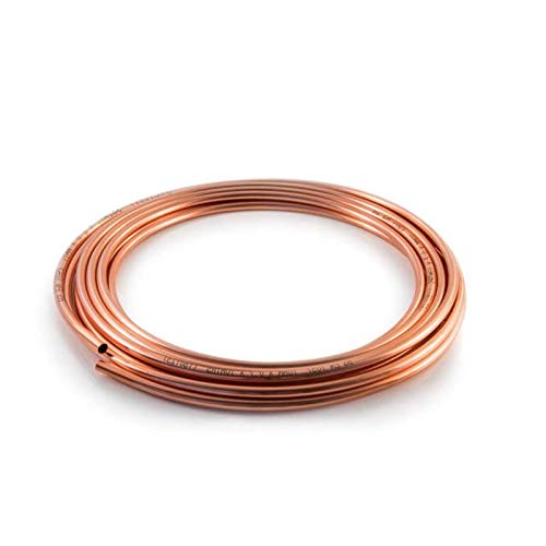 Tubo de cobre en espiral de Microbore flexible para instalaciones de agua, gas, fontanería y bricolaje (6 mm, 5 metros)