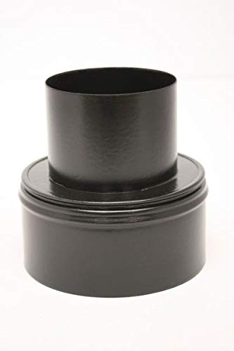 Tubo de estufa de pellets para tubo de chimenea o pellet, ampliación de 80 mm a 120 mm, color gris y negro, sin barnizar (80 mm a 120 mm, negro)