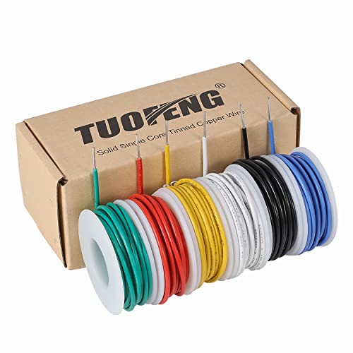 Tuofeng 16 AWG cable de conexión sólida - 6 Saltadores de, 13,2 pies o 4 metros cada uno, 1,30 mm2 alambre de cobre recubierto de estaño PVC