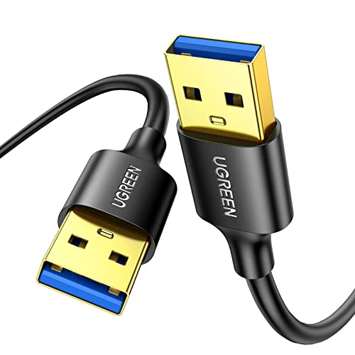 UGREEN Cable USB 3.0, Cable USB Tipo A Macho a Tipo A Macho, Transferencia de Datos de Alta Velocidad de hasta 5 Gbps para Ordenador, Portátil, Disco Duro, Impresora, Módems y Más(2 Metros)