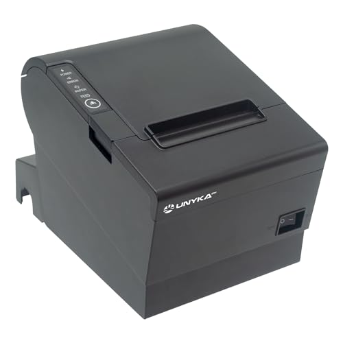 Unykach Impresora Térmica de Tickets POS5 UK56009 con Botones Superiores, Conexiones USB, RJ12, RJ11 y LAN, Compatible con Windows, JPOS, OPOS, Linux, Android y Mac