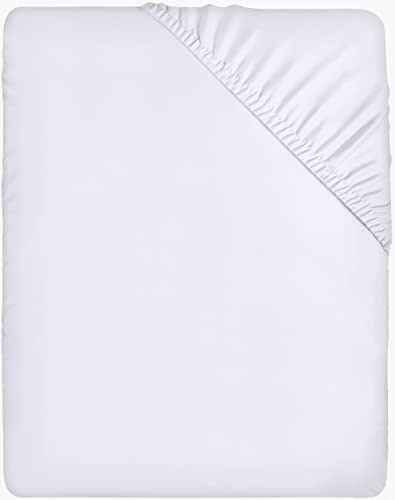 Utopia Bedding Sabana Bajera 150x200 - Blanco - Bolsillo Profundo - Microfibra Cepillada (Cama 150)