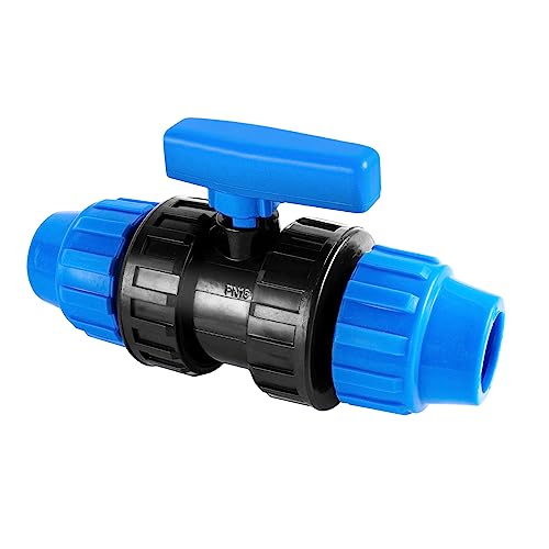 Válvula de bola de tubo de polietileno de 25 mm, accesorio de polipropileno para tubo de PE, 25 mm para conexión de tubería de agua, conector de manguera de jardín