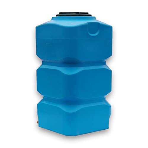 Varile depósito Vertical de Agua Potable 500L Azul | Sin BPA | Rosca de latón de 3/4" integrada Apto para Uso alimentario