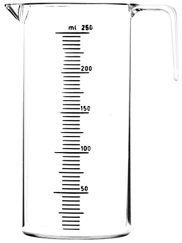 Vaso medidor Fripac-Medis (cilindro medidor) con escala medidora De 5 a 250 ml Jarra Graduada, 1 pieza
