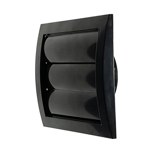 Vent Systems 100 mm (153x148) Cubierta de ventilación negra para secador de aire de ventilación de aire, cubierta de ventilación de secadora para exteriores ventilado blanco.