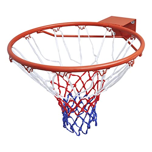vidaXL Aro de Baloncesto con Red de Acero Naranja 45 cm Canasta de Basket