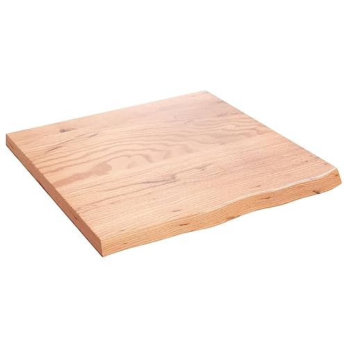 vidaXL Encimera de baño Madera Maciza tratada marrón Claro 60x60x4 cm