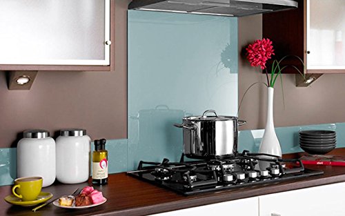 Vidriopanel Panel DE Vidrio para Cocina en Color Agua Marina 60x60 (59,6cm x 59,6cm) / Cristal de Protección Salpicaduras en Diferentes Medidas para frentes de cocinas