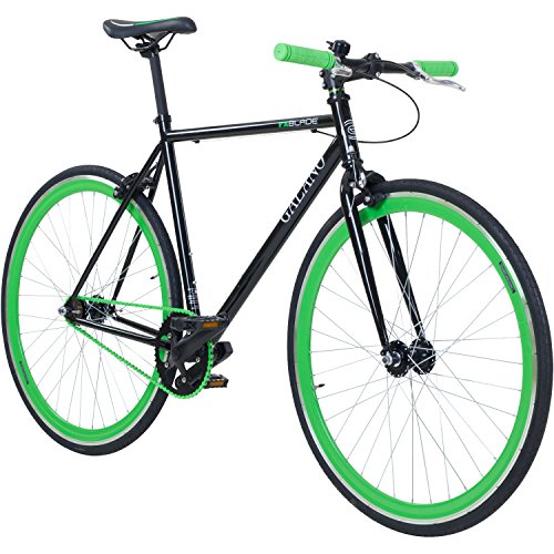 Viking SingleSpeed Blade - Bicicleta monomarcha, tamaño de las ruedas: 28 pulgadas (71,1 cm), color negro / verde, tamaño 53 cm, tamaño de cuadro 53.00 centimeters, tamaño de rueda 28.00 inches
