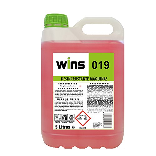 VINFER Wins 019 Desincrustante Máquinas. Envase 5 L. Producto ácido para la eliminación de Incrustaciones de Cal y óxido en máquinas lavavajillas.