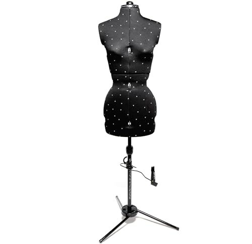 VIOLA Atelier N.5 Maniquí de Costura Ajustable, Busto de costurera, Costura y Costura para Costura a Medida Prendas de Vestir, Listo para Moda, Talla S/M / 38/50, Fabricado en Reino Unido, Negro